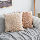 GobekUsa 3D Velvet Flower Pillow Covers in Yellow Beige 45x45cm