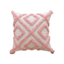 GobekUsa Geometric Embroidered Loop Tufted Throw Pillow Covers - Pink Tufted Cushion Cover