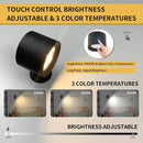 GobekUsa Double Head LED Wall Lamp Touch Control Remote, 360° Rotation, USB Rechargeable