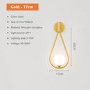 GobekUsa Glass Shade Gold Wall Lamp Bedroom Bedside Spherical Aisle Light