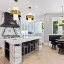 GobekUsa Glass Brass Pendant Light - Medieval Style LED Chandelier for Dining, Kitchen, Bedrooms