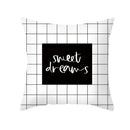 GobekUsa Black Geometry Letters Print Cushion Cover for Home Decor & Office