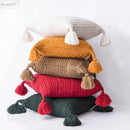 GobekUsa Knit Pillow Case 45x45cm Soft Decorative Cushion Cover Tassels Sofa Bed