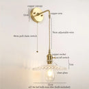 GobekUsa Green Glass LED Wall Light Fixture | Modern Nordic Pull Chain Lamp