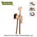 GobekUsa Bidet Faucet Shower Mixer: Cold Hot Water Tap, Brass, Square Sprayer Head