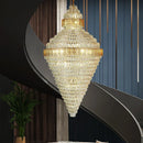 GobekUsa Elegant Duplex Crystal Chandelier Spiral Staircase High Living Room Light