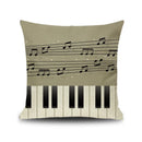 GobekUsa Letter Notes Piano Graphic Print Linen Pillowcase 45x45cm Living Room Decor