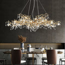 GobekUsa Gold Crystal Chandelier: Modern LED Luxury Lighting for Living Room Villa