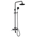 GobekUsa 8 Inch Matte Black Shower Faucet Set with Hand Spray and Rainfall Head