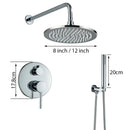 GobekUsa Brass Shower Set with 2-Way Mixer and Handheld Spray - 8-16" Rain Shower Head