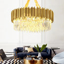 GobekUsa Gold Crystal Chandelier: Modern Luxury LED Pendant Lights for Living, Dining, Bedroom Decor