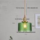 GobekUsa Amber Glass LED Hanging Lamp - Adjustable Nordic Stair Pendant Light