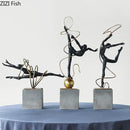 GobekUsa Gymnast Figures Statue Resin Sculpture Room Decor Abstract Athlete Aesthetics