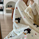 GobekUsa Korean Cartoon Plush Blanket, Soft Nap Sofa Cover for Home Dormitory
