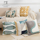 GobekUsa Daisy Yellow Floral Geometric Pillow Cover - Soft Cozy Embroidery for Living Room