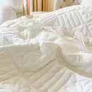 GobekUsa Korean Princess Style Quilted Bedding Set with Lace Ruffles 200x230cm