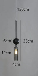 Nordic Gold and Black Glass Pendant Light