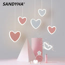 GobekUsa Heart Blossom Butterfly LED Chandelier for Children's Room