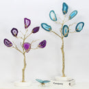 GobekUsa Golden Agate Tree Metal Decor Home Figurine Art Piece