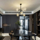 GobekUsa Black Gold Glass LED Chandelier for Living Room Bedroom Restaurant