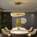 GobekUsa Gold LED Crystal Pendant Chandelier for Luxury Living Dining Room LightingDécor