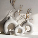 GobekUsa Ceramic Donut Vase: Nordic Art Pampas Grass Home Decor Office Living Room