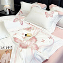 GobekUsa Butterfly Embroidery 100% Egyptian Cotton Bedding Set with Luxury Duvet Cover