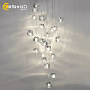 GobekUsa Crystal Ball Chandelier: Long Adjustable Staircase Pendant Light perfect for Home & Restaurant