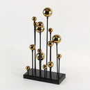 GobekUsa Geometric Golden Ball Ornaments - Abstract Metal Decorations