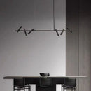 GobekUsa Black LED Spot Chandelier: Modern Minimalist Rotatable Hanging Lamp for Home Decor