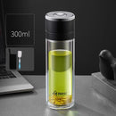 GobekUsa Insulated Glass Cup: Large Capacity, One-Click Open Lid, Heat-Resistant Double-Layer