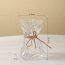 GobekUsa Clear Glass Vase Irregularly Folded Handicraft Ornaments Hydroponic Flower Vases