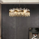 GobekUsa Crystal LED Oval Chandelier for Dining Room Lighting
