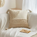 GobekUsa Geometric Tufted Tassel Cushion Cover Cotton Canvas Fall Pillow Cover