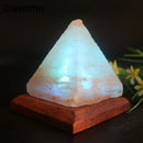 GobekUsa Crystal USB Salt Lamp Hand Carved Triangle Purifier Night Light