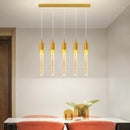 GobekUsa Gold Crystal LED Chandelier: Modern Dining Room Lamps, Hanging Kitchen Ceiling Light