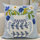 GobekUsa Blue Hyacinth Square Pillowcase, Non-Scripta Design, Modern Home Decoration