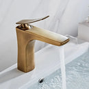 GobekUsa Bronze Basin Faucet: Hot & Cold Deck Mounted Bathroom Sink Mixer Tap