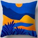 GobekUsa Blue Flower Leaves Pattern Pillowcase - Nordic Style Living Room Cushion Cover