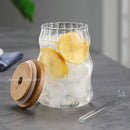 GobekUsa Glass Cup Set with Lid and Straw, Transparent Drinkware for Tea, Juice, Beer or Milk