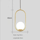 GobekUsa Gold Ring Glass Ball Pendant Light Fixture for Bedroom Living Room.