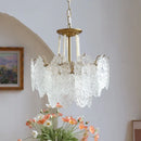 GobekUsa Clear Glass LED Chandelier: Modern French Style for Living Room, Bedroom, Kitchen.