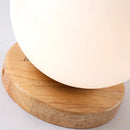 GobekUsa Glass Ball LED Ceiling Lamp on Wooden Pedestal