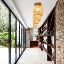 GobekUsa Bamboo Birdcage Ceiling Light: Handwoven Nordic Wood Art Fixture