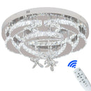 GobekUsa Crystal Raindrop Flowers Remote LED Chandelier Ceiling Light for Living Room