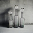 GobekUsa Grey Round Glass Vase Hammer Lid Terrarium Home Decoration