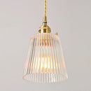 Vintage Nordic Striped Glass Pendant Light