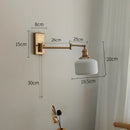 GobekUsa Brass Swing Arm Wall Sconce Creamic Wall Lights