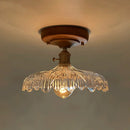 GobekUsa LED Glass Wood Ceiling Light Modern Plafondlamp for Living Room