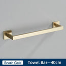 GobekUsa Brushed Gold Stainless Steel Bathroom Accessories Set: Toilet Wall Towel Bar, Paper Holder, Hook